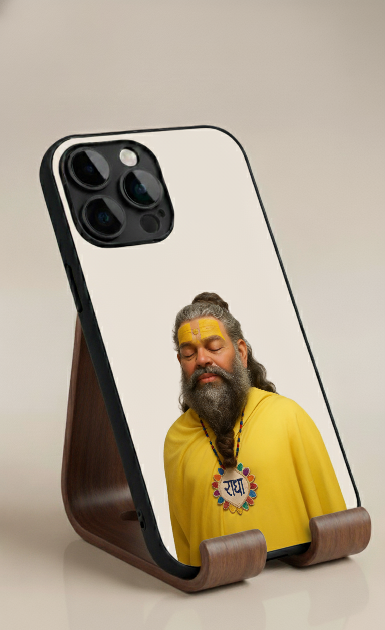 Premanand ji Maharaj "Relaxed" Premium Tempered Glass Phone Case